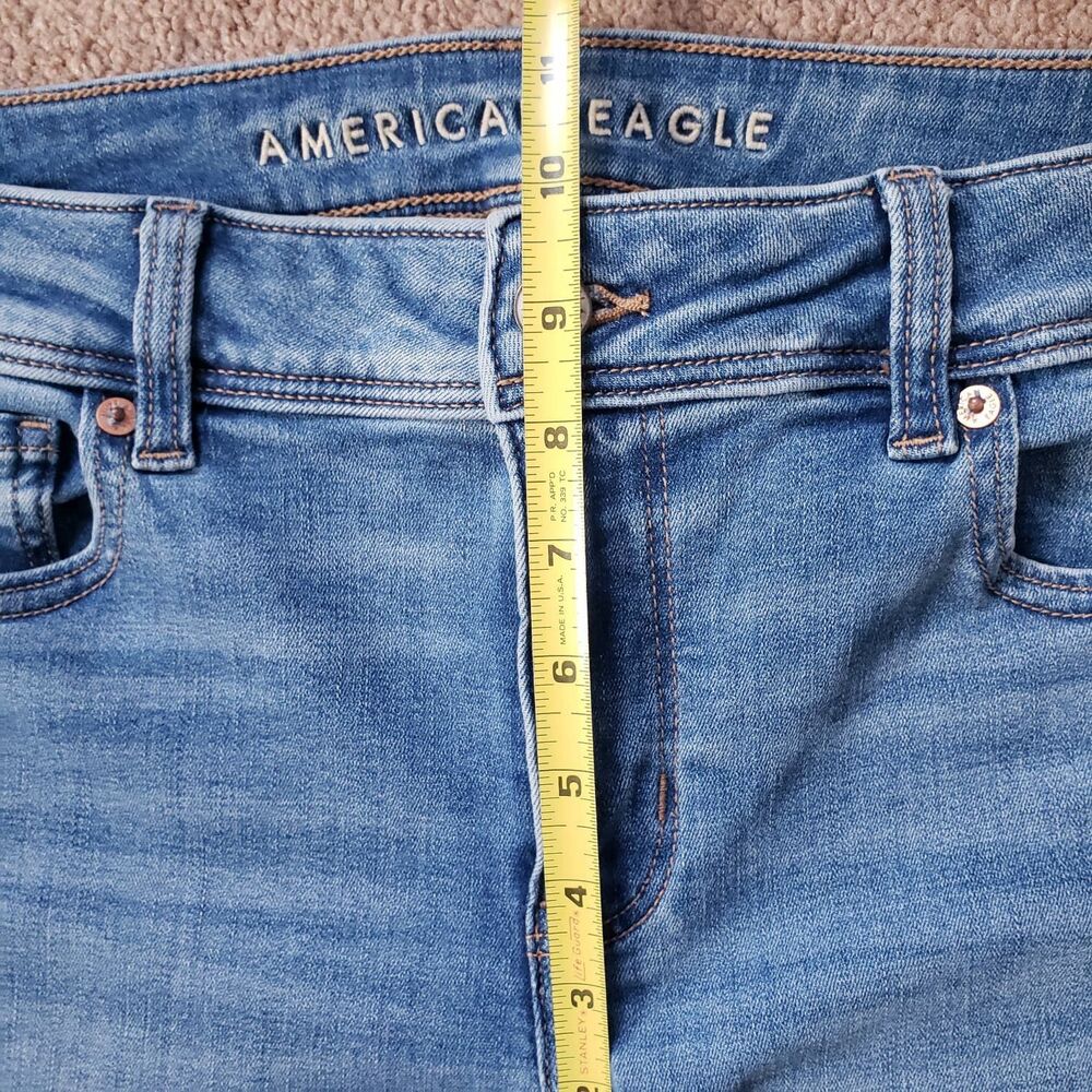 American Eagle Kick Boot Jeans Next Level Stretch Med Wash Flare Size 10 Reg Y2k - Picture 11 of 11